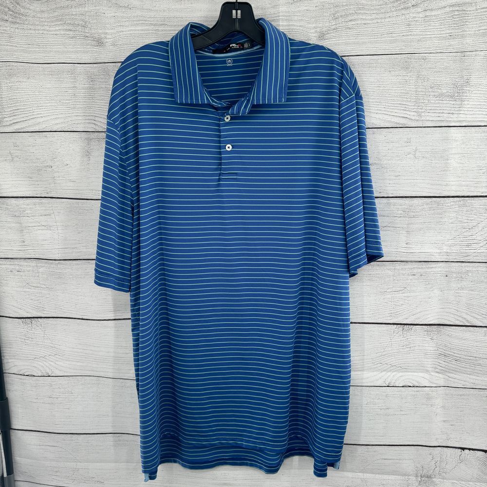 RLX Ralph Lauren Blue Striped Polo Shirt